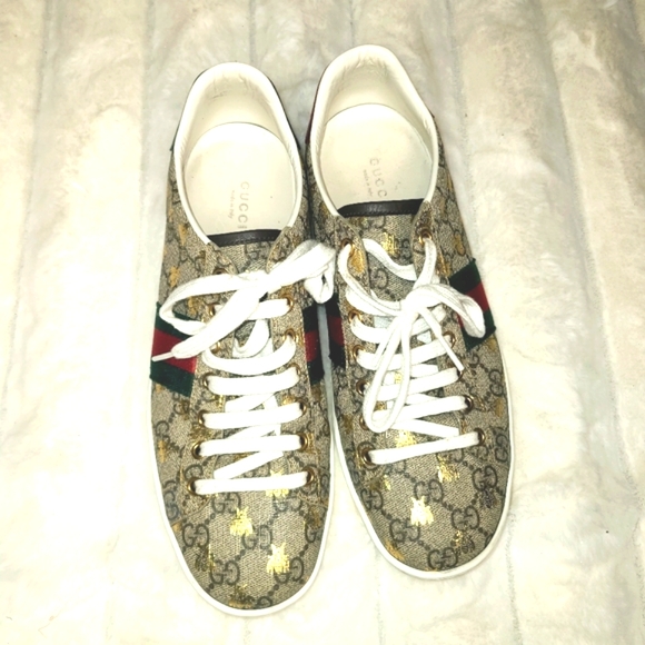 Gucci Athletic Shoes Brown and Green with Distinctive Style - Picture 2 of 6